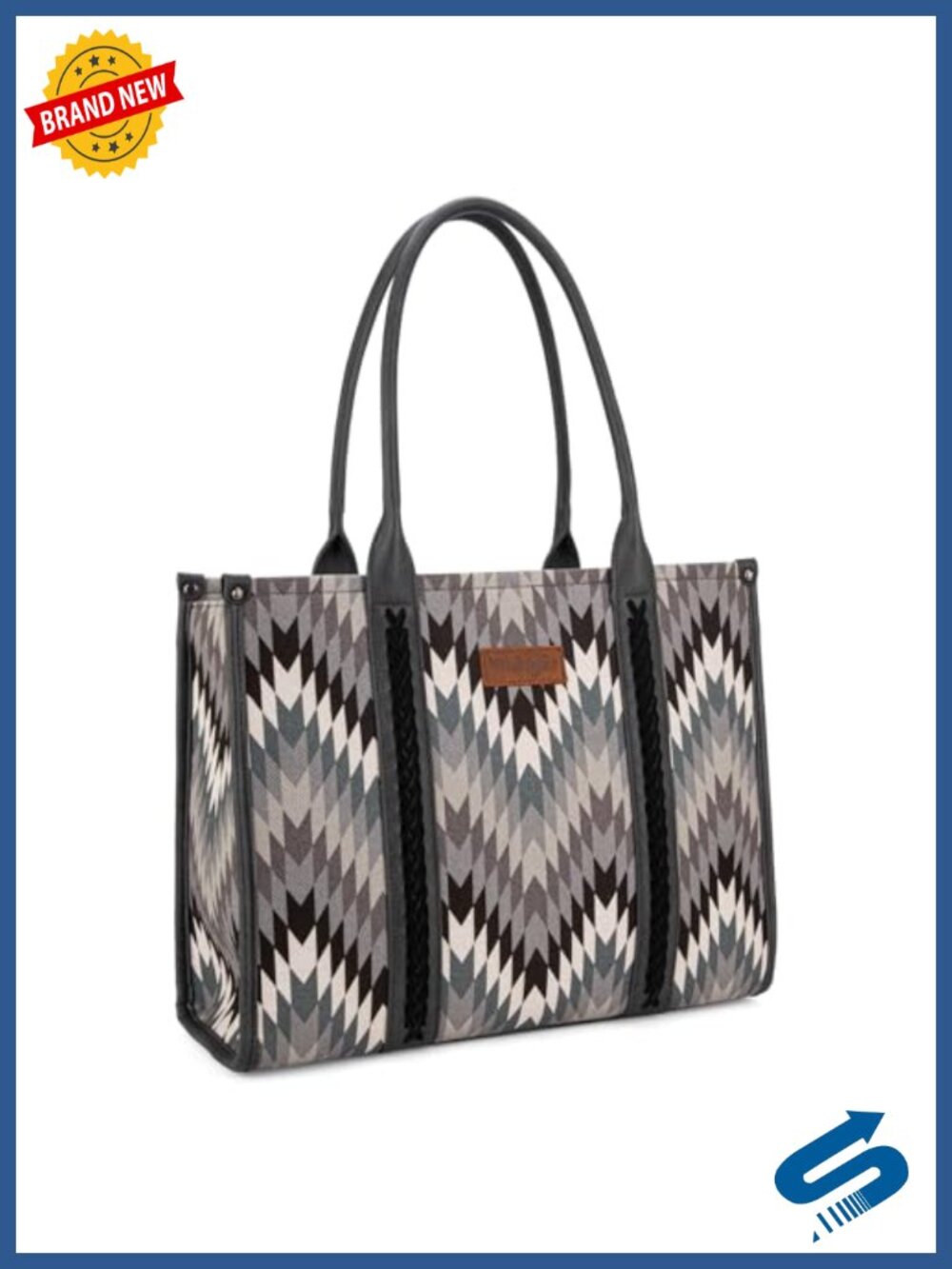 Western Structured Tote Bag for Women with Laptop Compartment